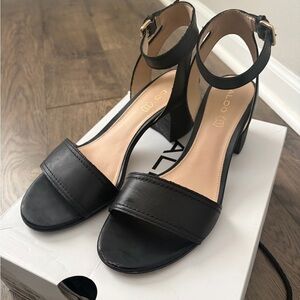 ALDO Black Ankle Strap Heels